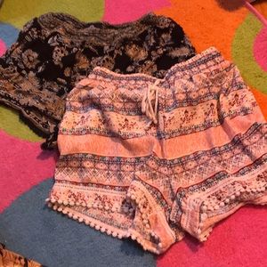 Two pairs of short patterned shorts